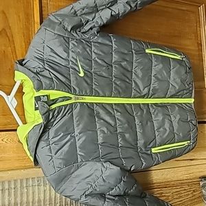 Nike Kids Jacket - Gray and Neon Green